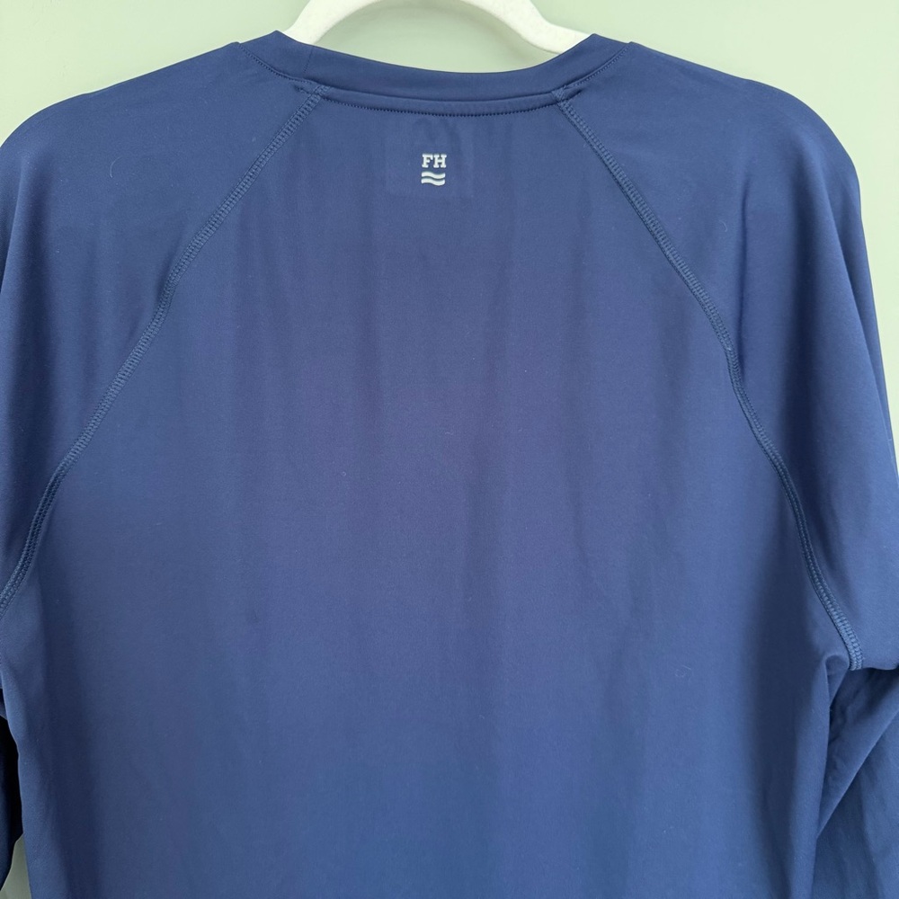 Fair Harbor Anchor Sun Protection 50 Navy Blue Swim Rash Guard Long Sleeve Shirt - Picture 12 of 17